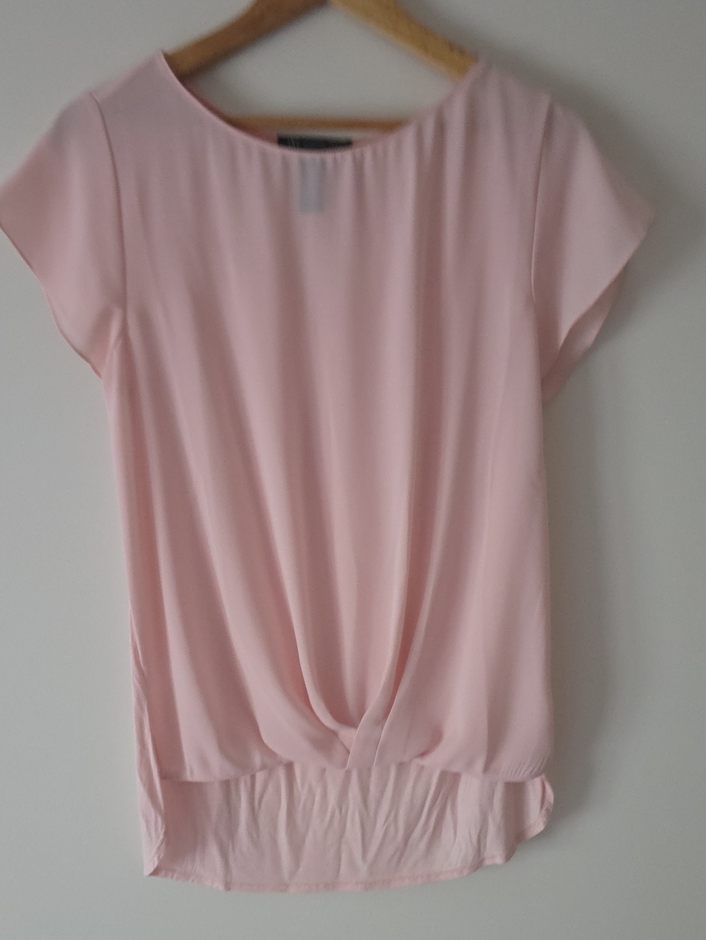 INC International Concepts Pale Pink Short-Sleeve Twist Front Top